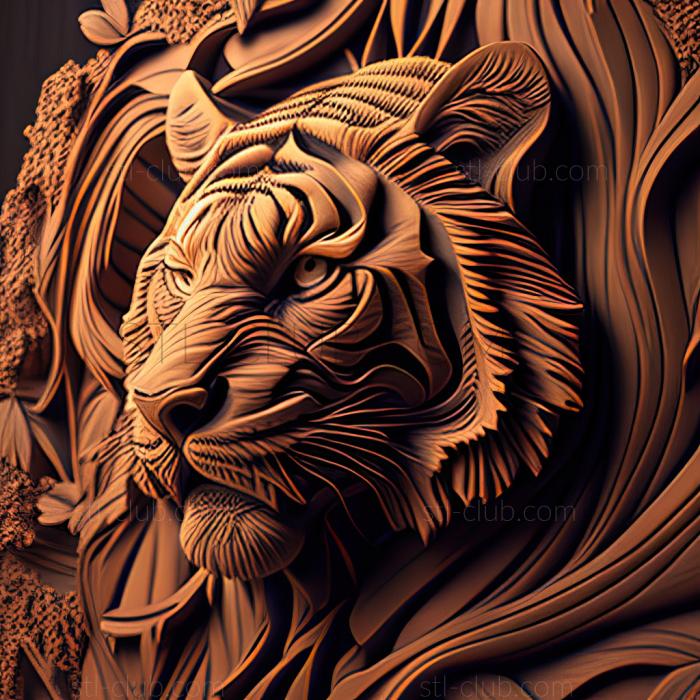 3D model st Fierce tiger famous animal (STL)